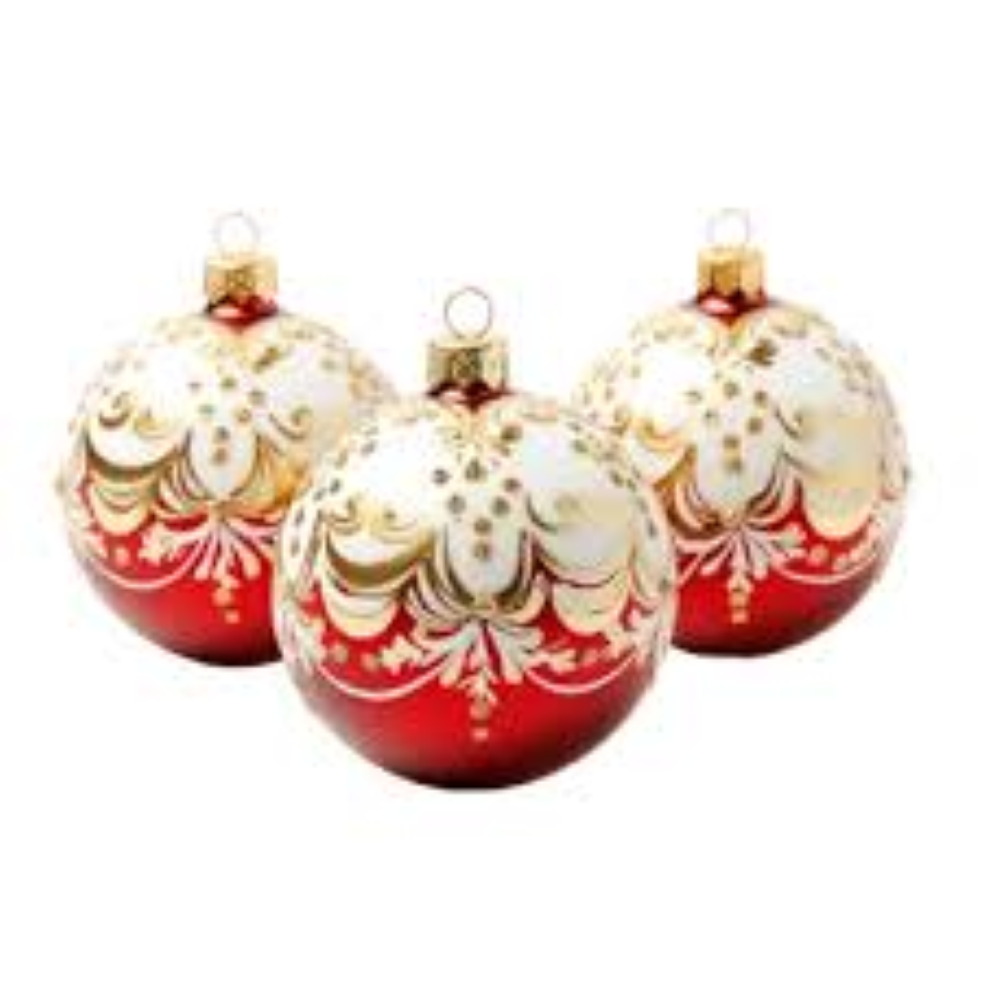 DECORATION 4'' WITH 3 BALL IN PACK